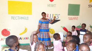 Rhoda in new classroom